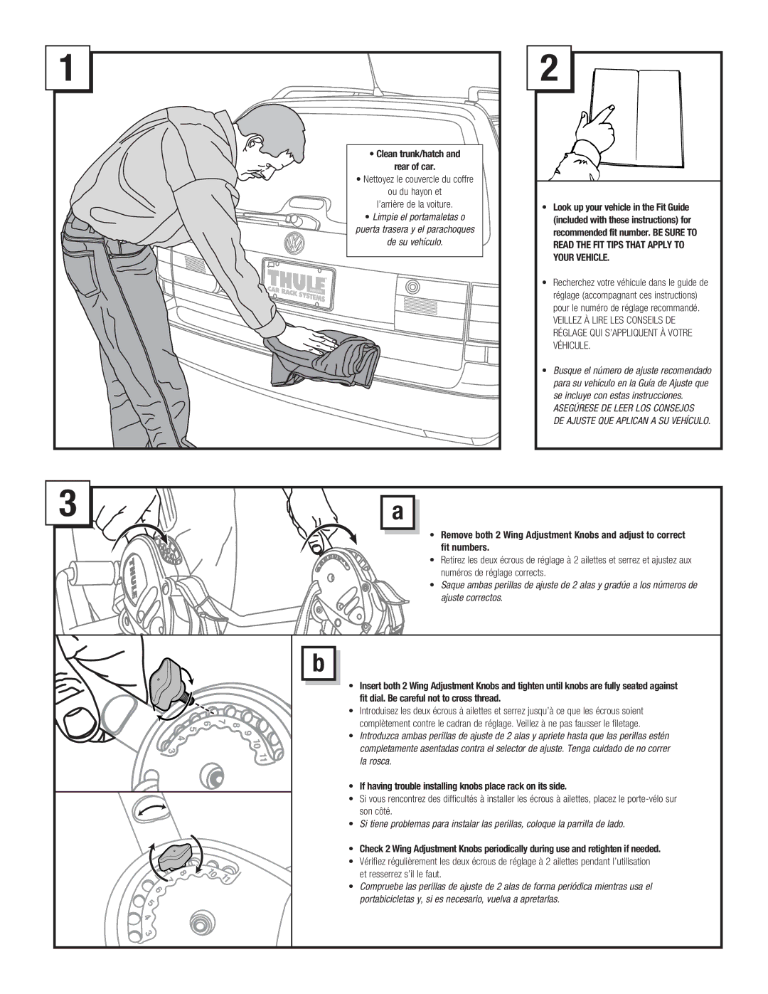 Thule 960 Freeway manual Clean trunk/hatch 