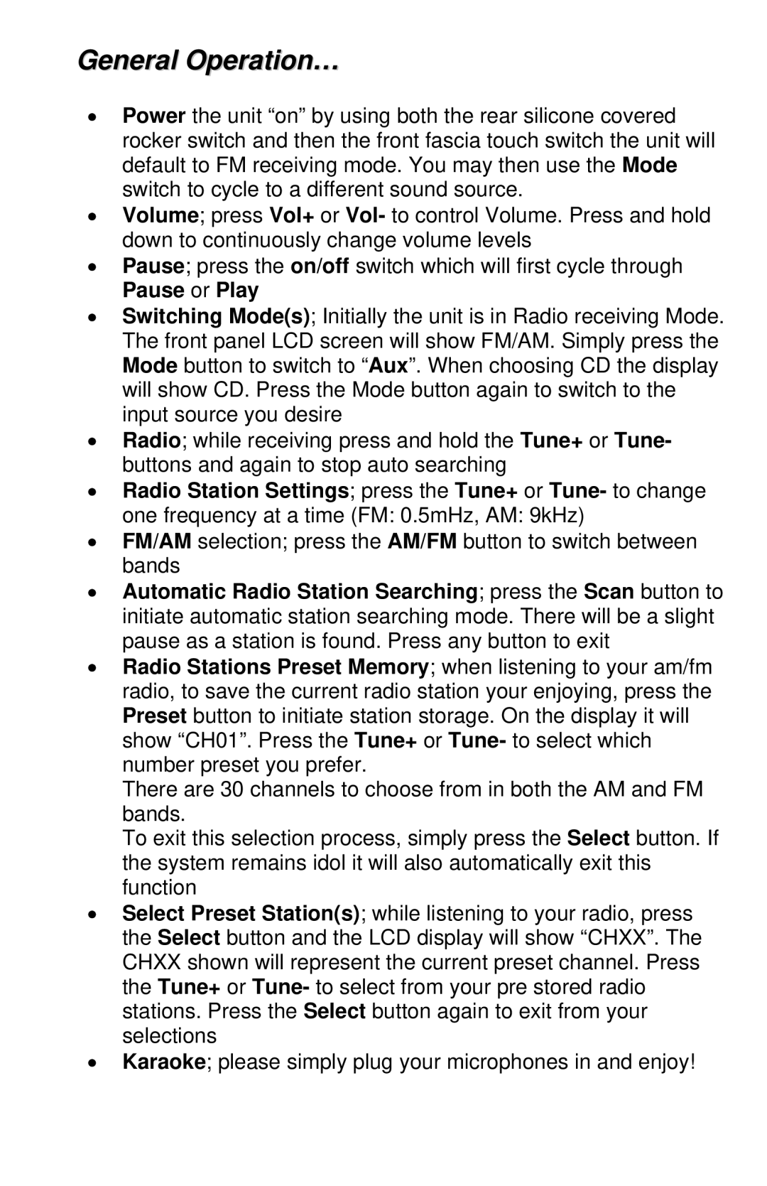 TIC AMP10 manual General Operation… 