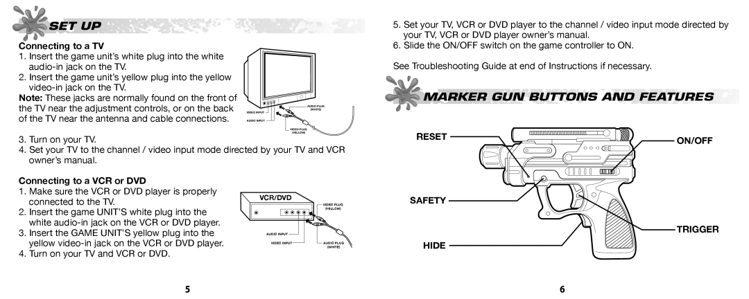 Tiger 42792 manual Set Up, Marker GUN Buttons and Features 