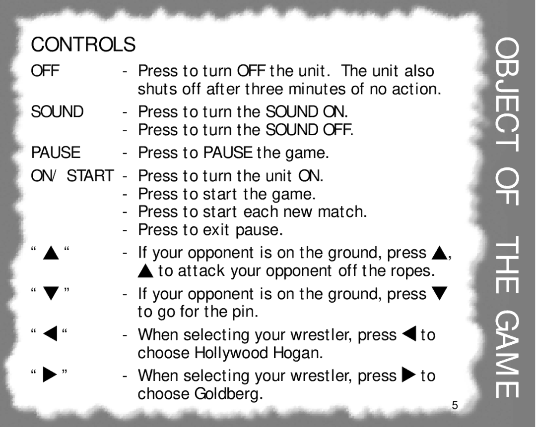 Tiger 60-052 manual Controls, Off, Sound, Pause 