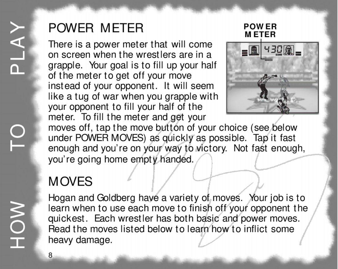 Tiger 60-052 manual A Y, Power Meter, Moves 