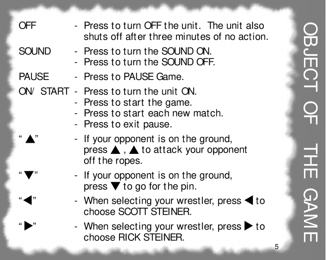 Tiger 60-053 manual Off, Sound, Pause 