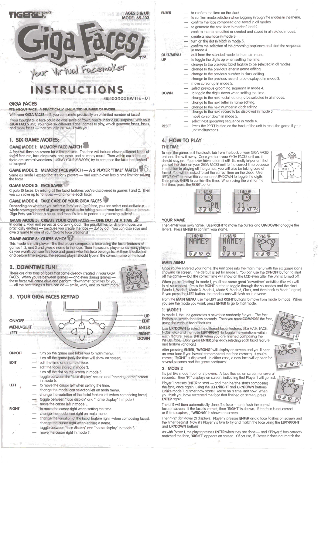 Tiger 65-103 manual You, Zh&2, Confbm thekcecomposed and snd h dl modes, Letters. hes -lo 