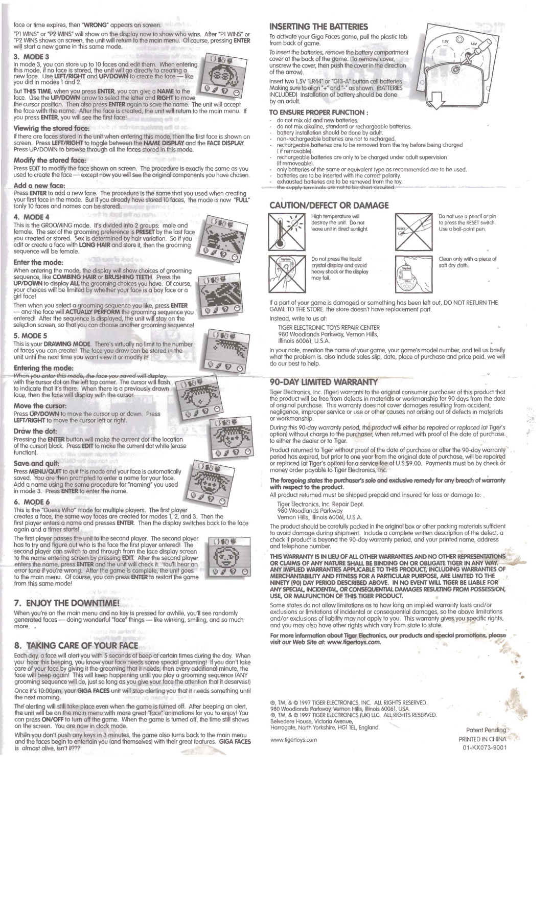 Tiger 65-103 manual I R E ~ f t m c m N, Hyourn&,rnen#arhe~medyarrgwn$pw ~ m o d e l ~ a n d t e Y w, Wor 