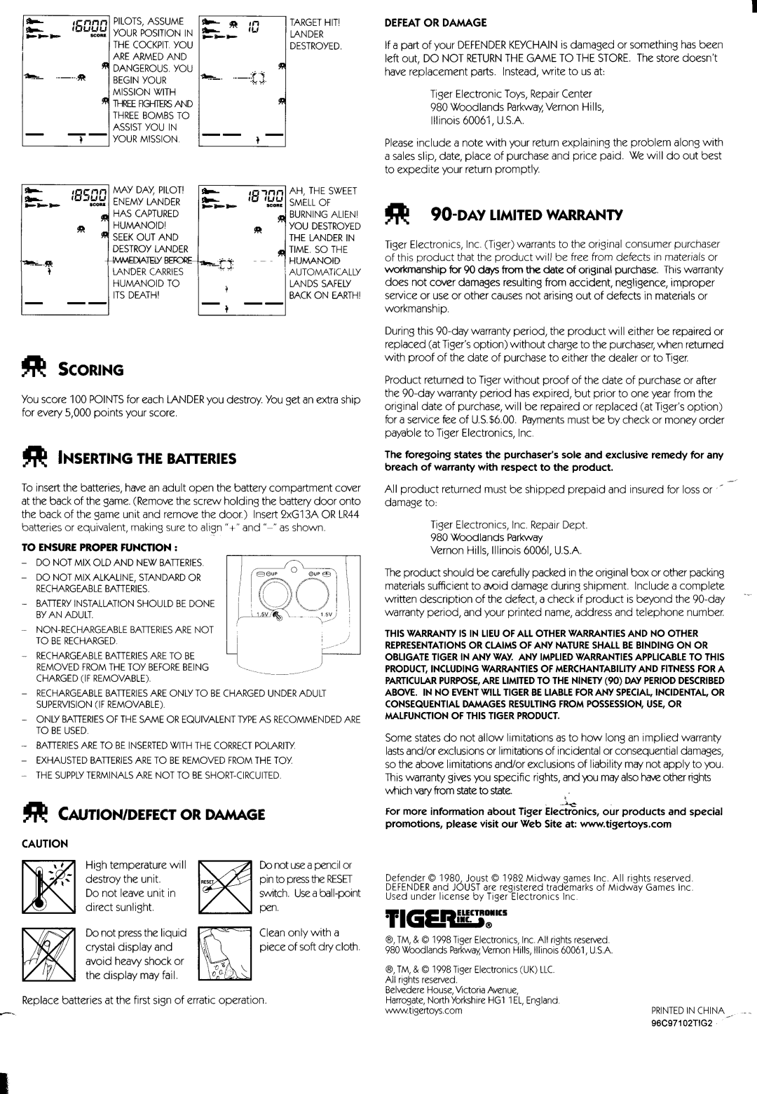 Tiger 65-122 manual 