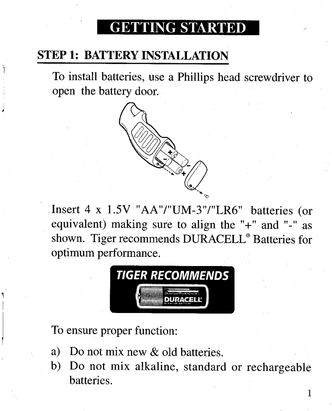 Tiger 7-930-4 manual 