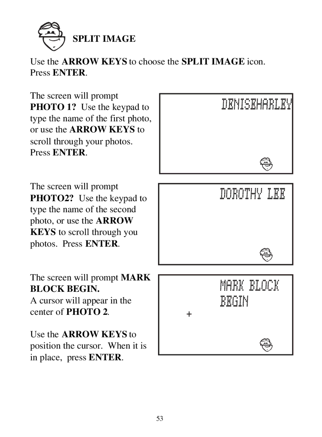 Tiger 71-555 warranty Screen will prompt Mark, Block Begin 