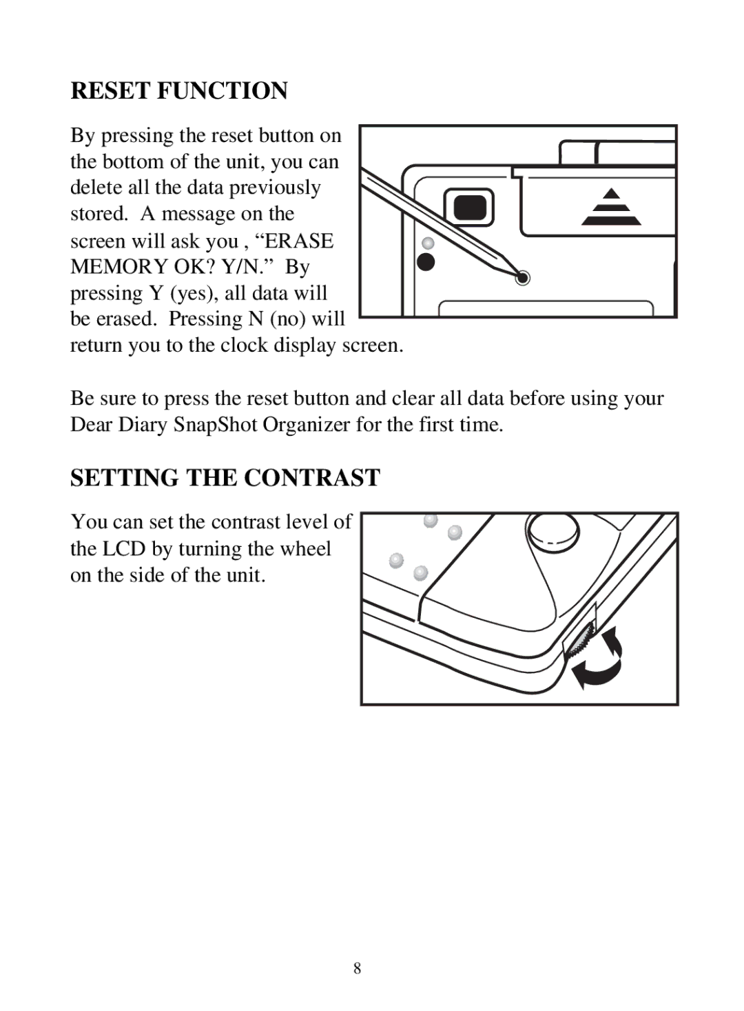 Tiger 71-555 warranty Setting the Contrast 