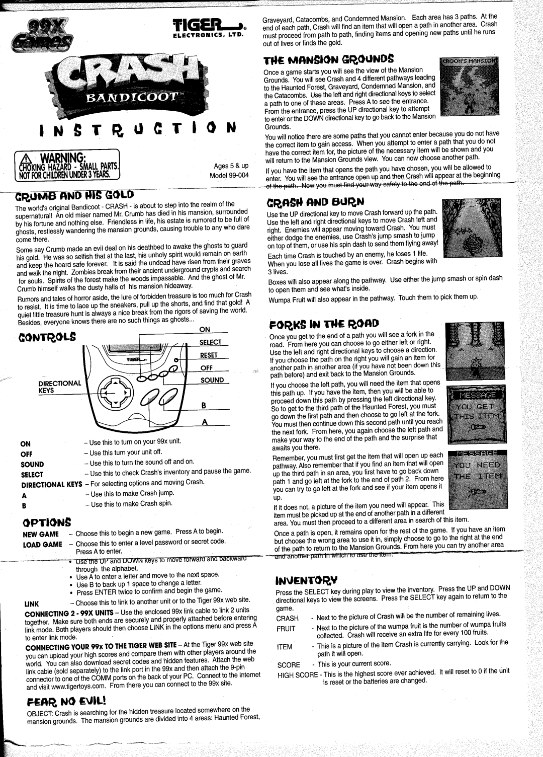 Tiger 99-004 manual 