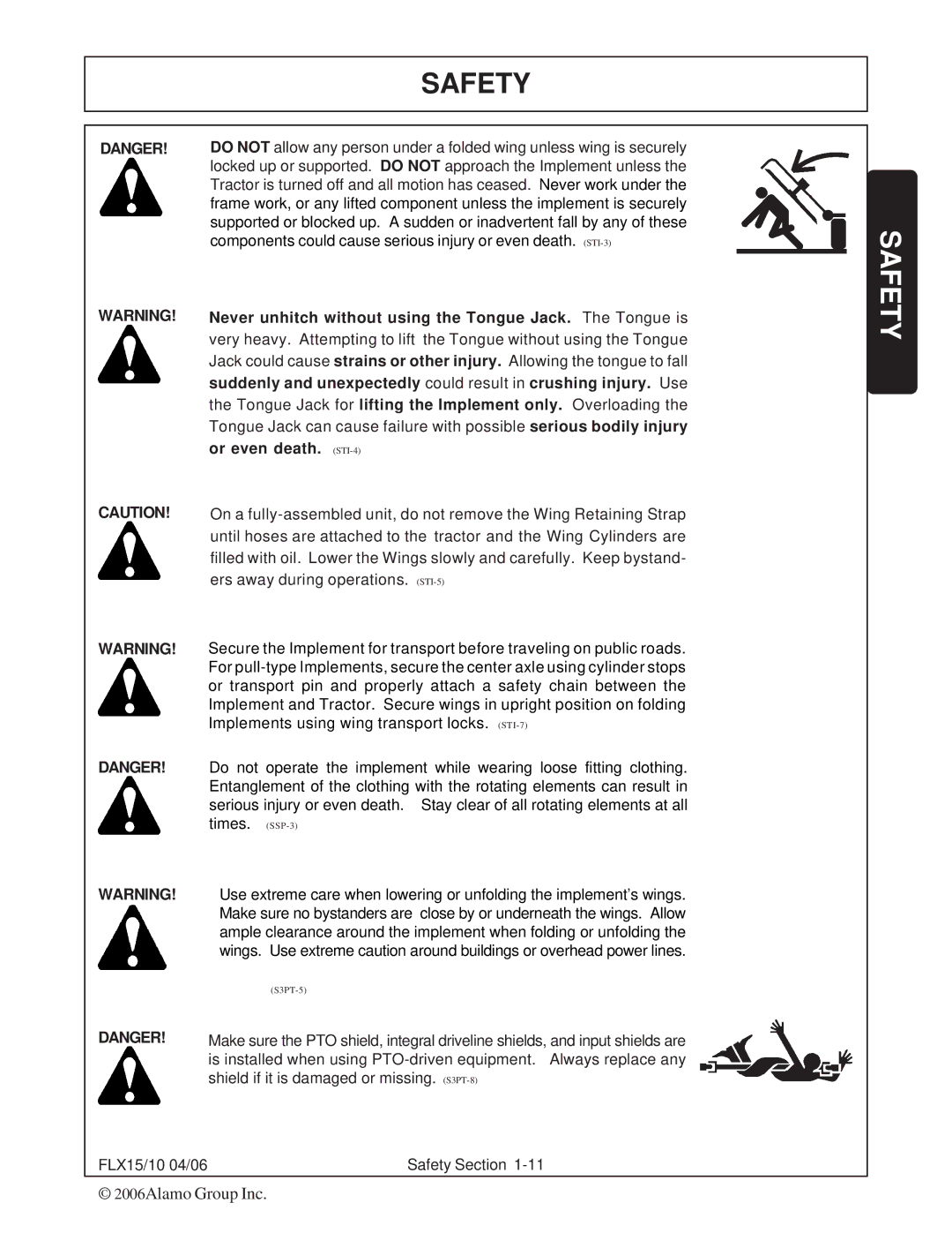 Tiger FLX15, FLX10 manual Safety 