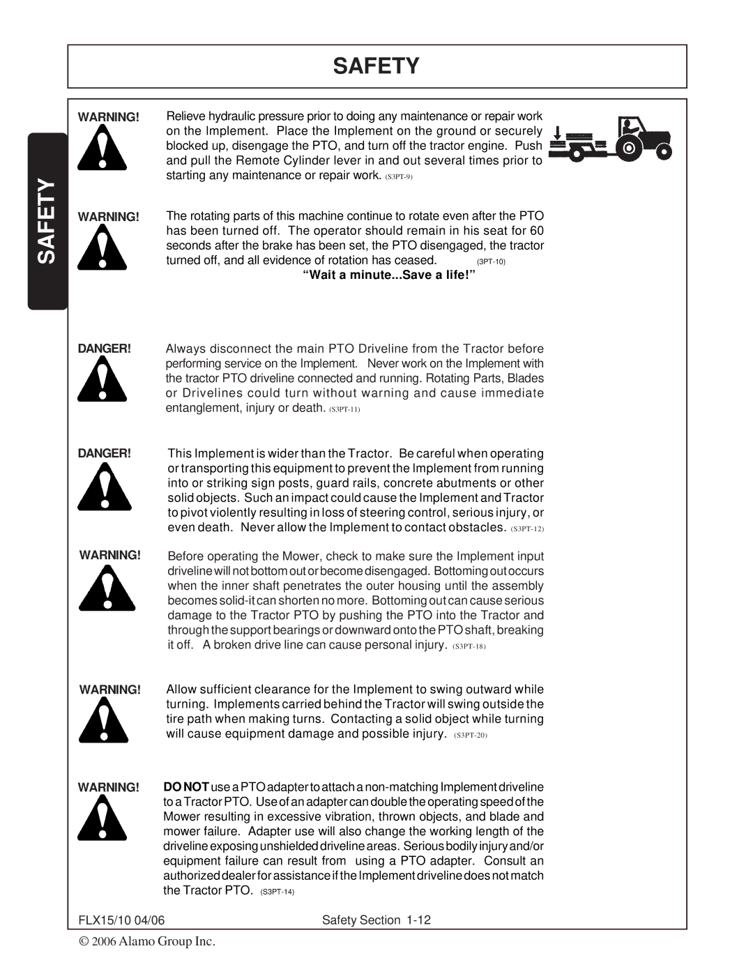 Tiger FLX10, FLX15 manual Safety 