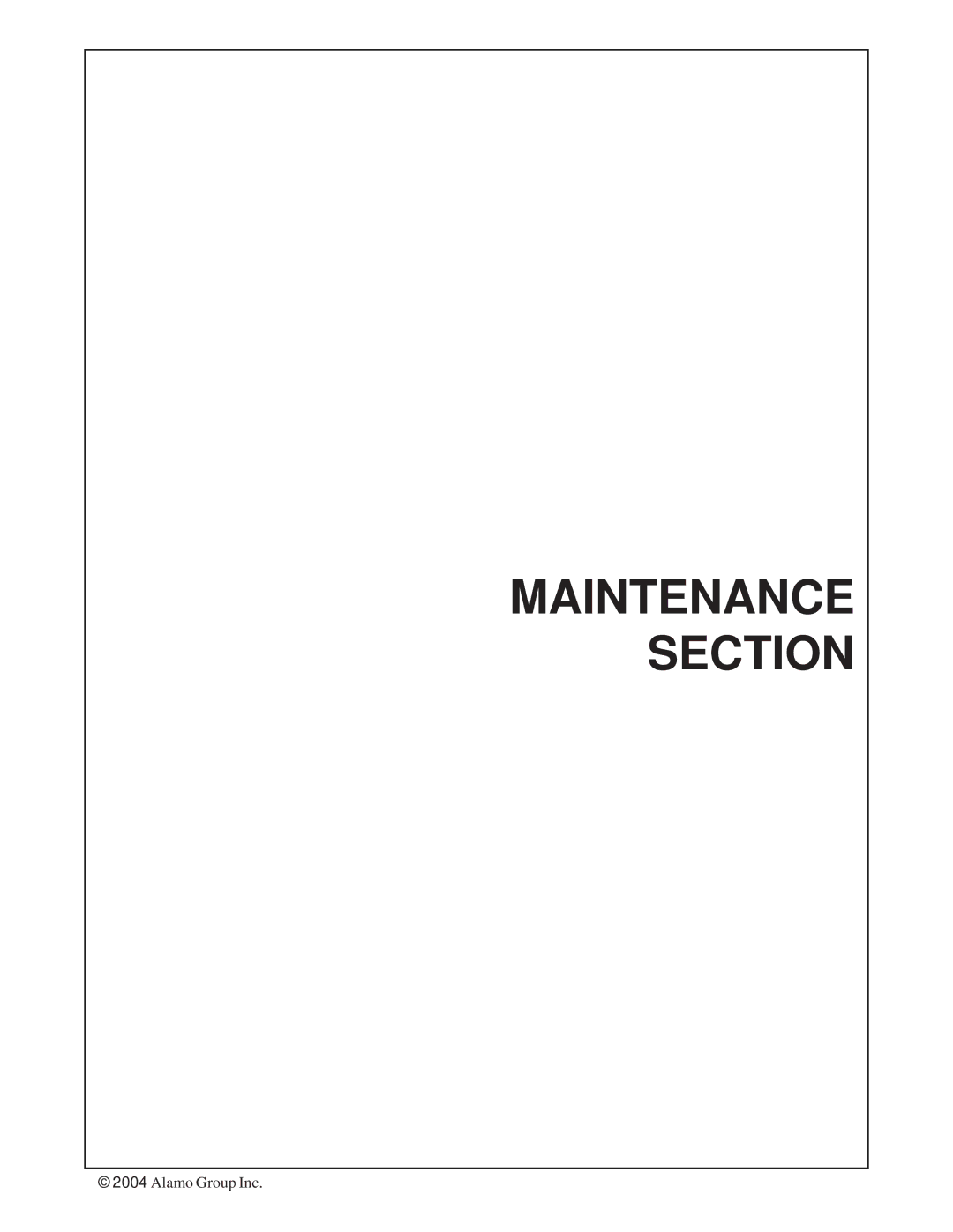 Tiger FLX15, FLX10 manual Maintenance Section 