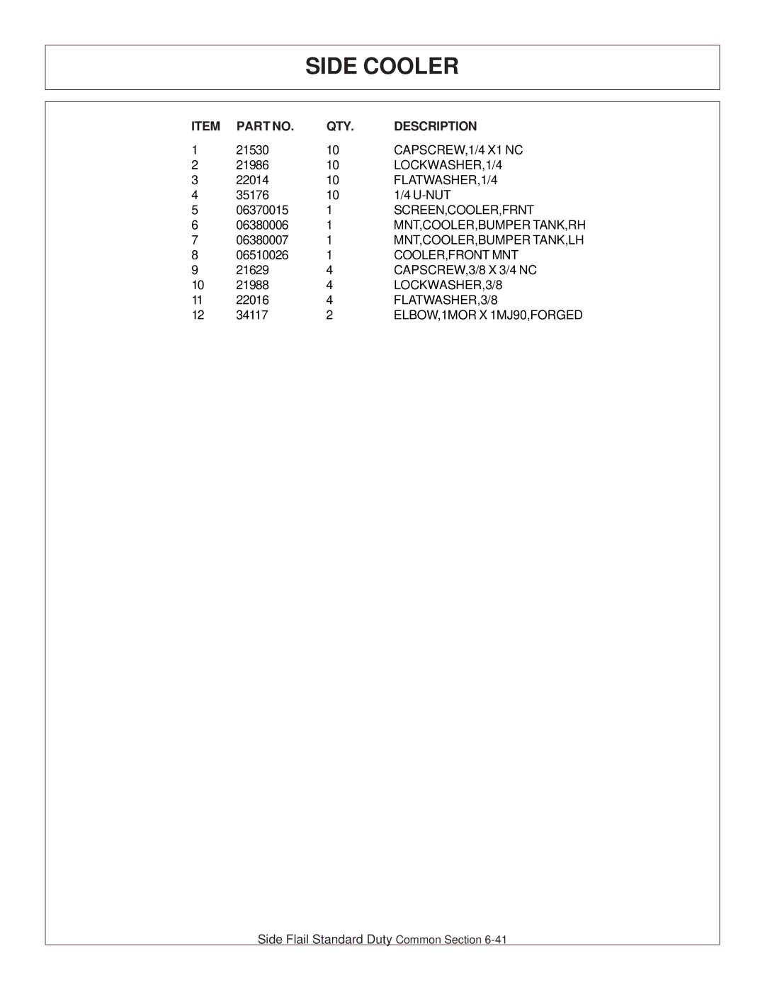 Tiger JD 5101E, JD 5083E, JD 5093E manual CAPSCREW,1/4 X1 NC 