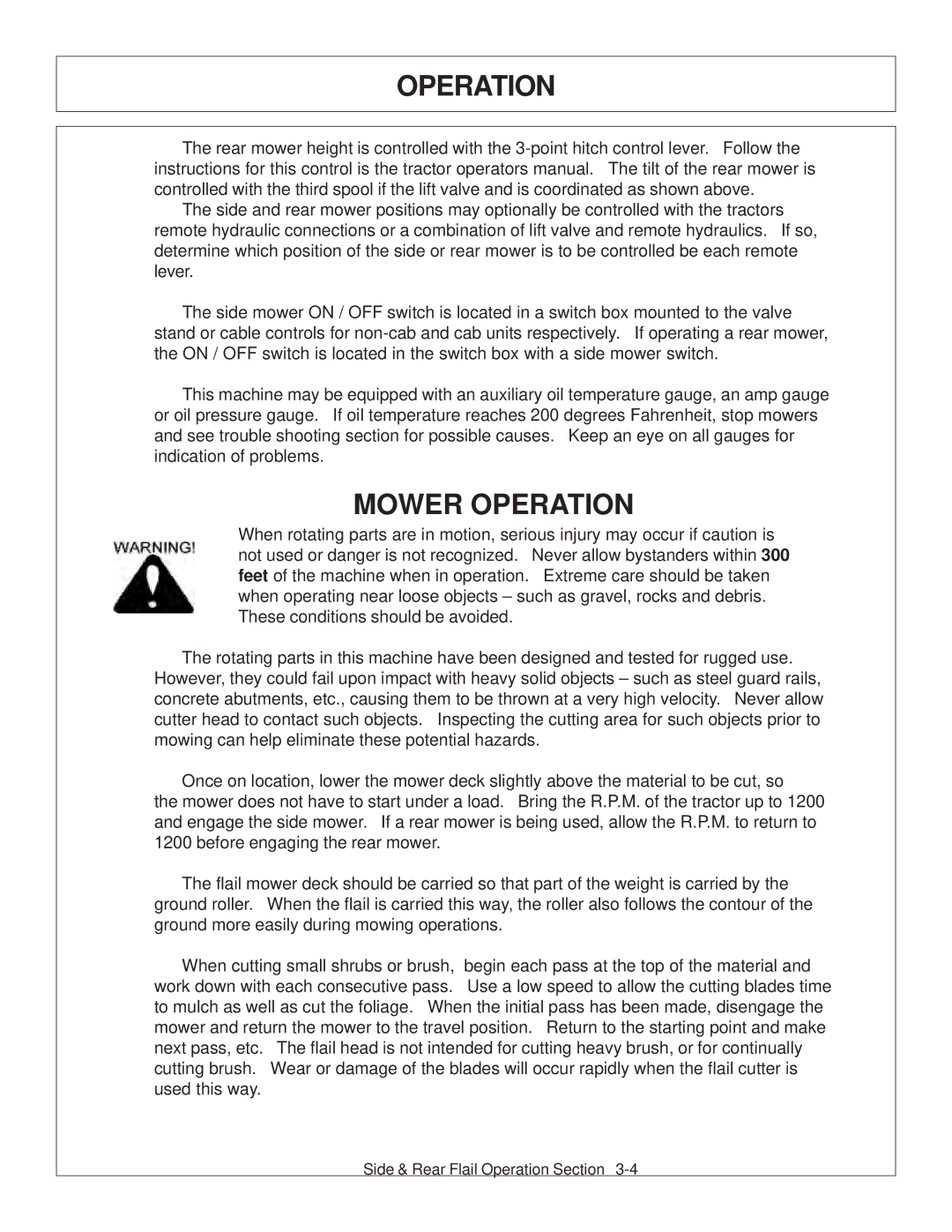 Tiger JD 5093E, JD 5083E, JD 5101E manual Mower Operation 