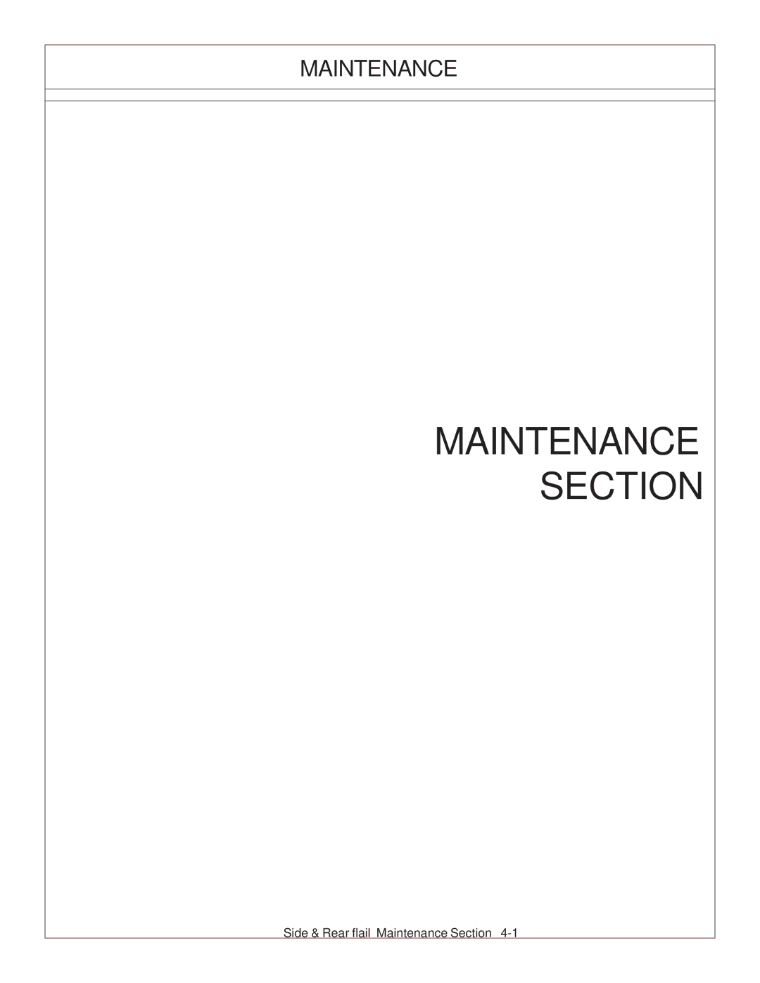 Tiger JD 5093E, JD 5083E, JD 5101E manual Maintenance Section 