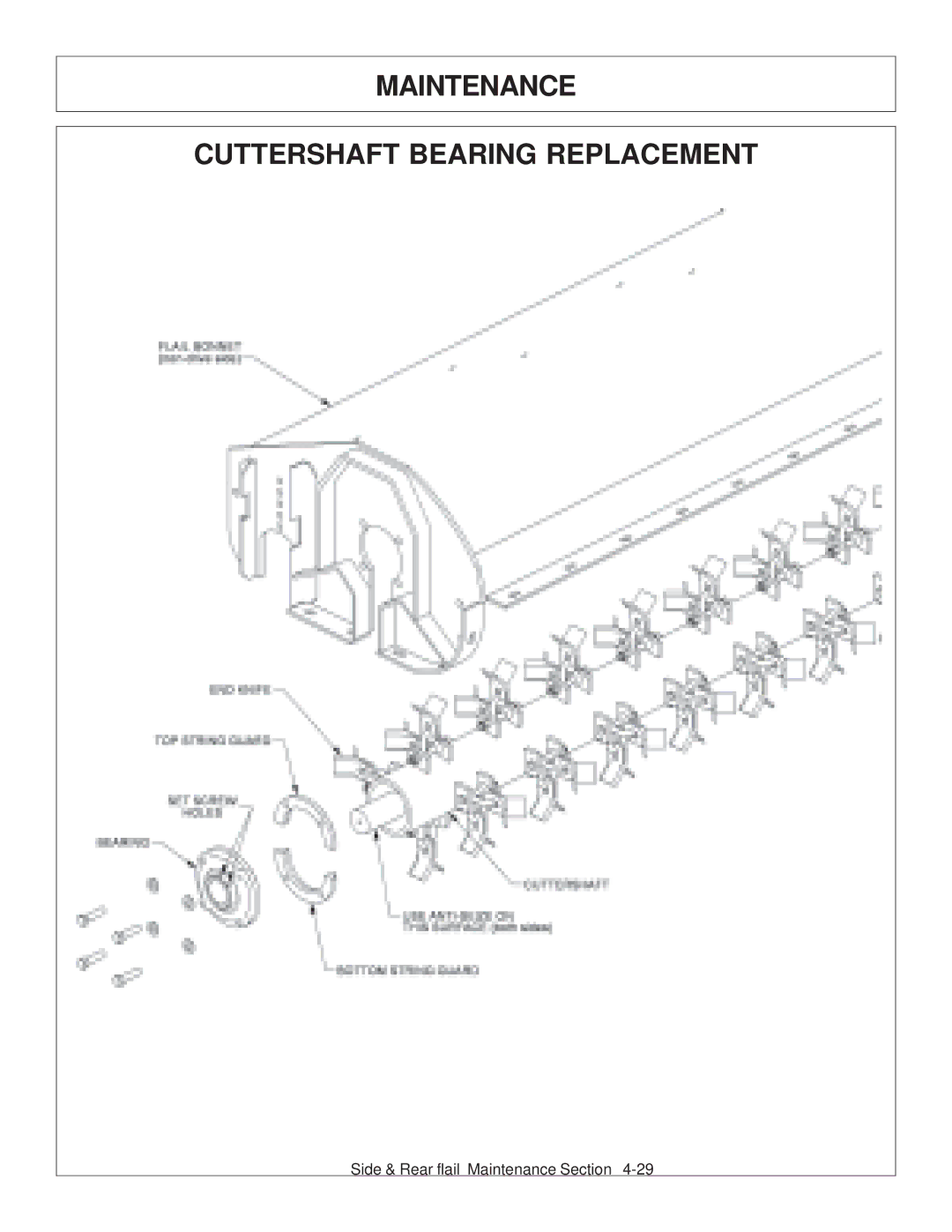 Tiger JD 5083E, JD 5101E, JD 5093E manual Maintenance Cuttershaft Bearing Replacement 