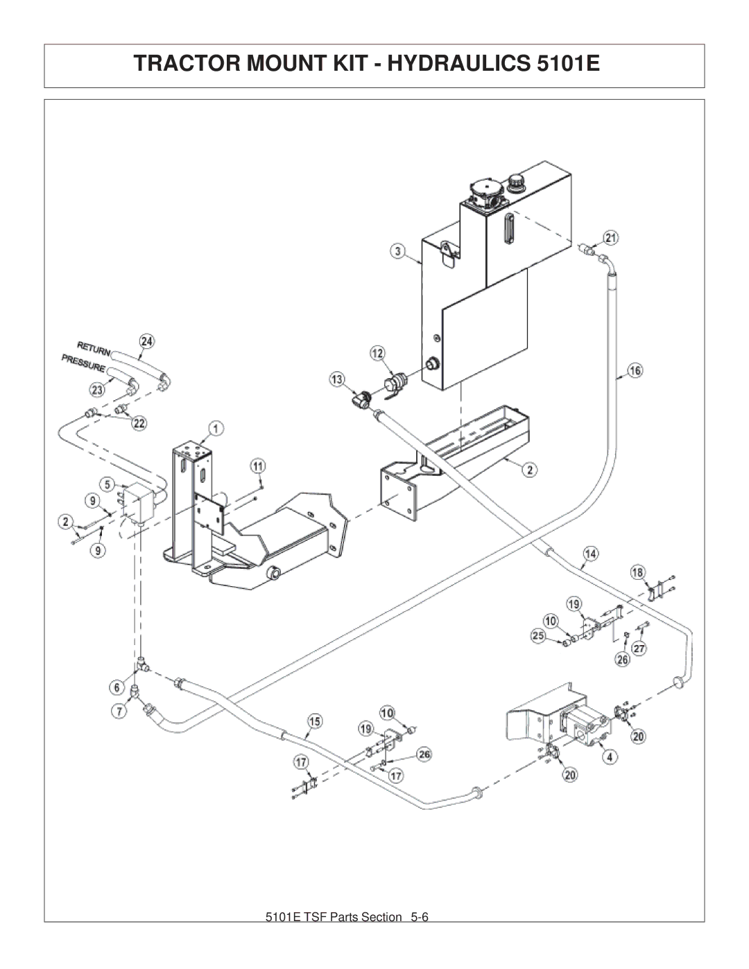 Tiger JD 5101E, JD 5083E, JD 5093E manual Tractor Mount KIT Hydraulics 5101E 