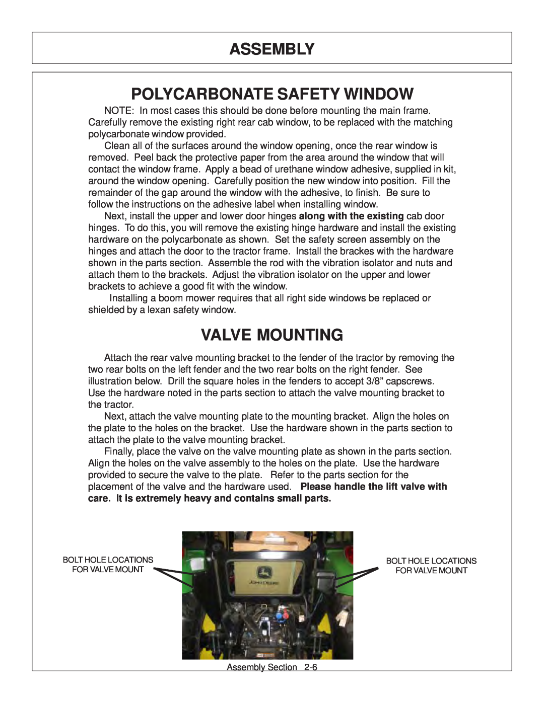 Tiger JD 5083E, JD 5101E, JD 5093E manual Assembly Polycarbonate Safety Window, Valve Mounting 