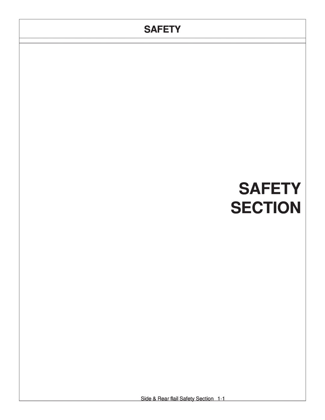 Tiger JD 5093E, JD 5083E, JD 5101E manual Safety Section 