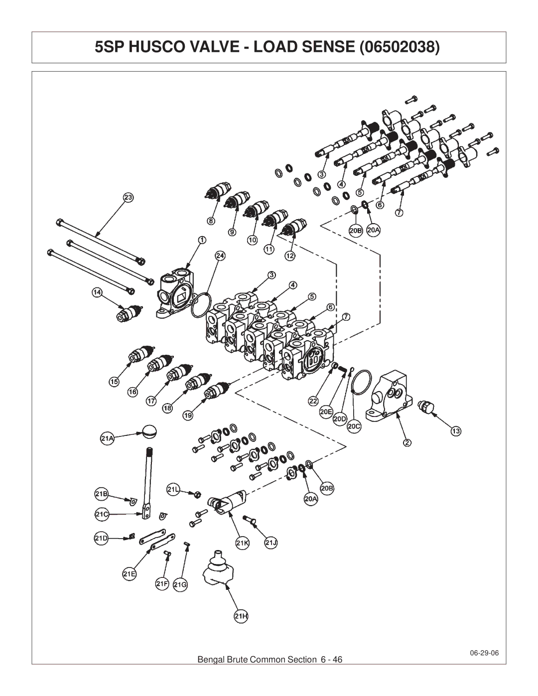 Tiger JD 62-6420 manual 5SP Husco Valve Load Sense 