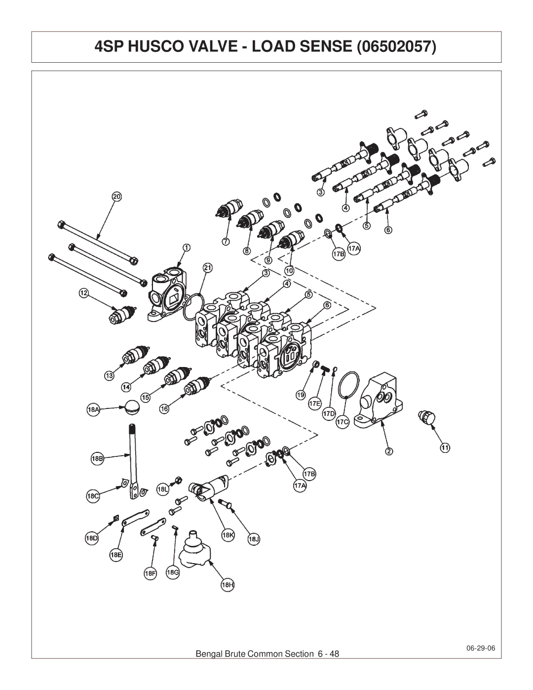 Tiger JD 62-6420 manual 4SP Husco Valve Load Sense 