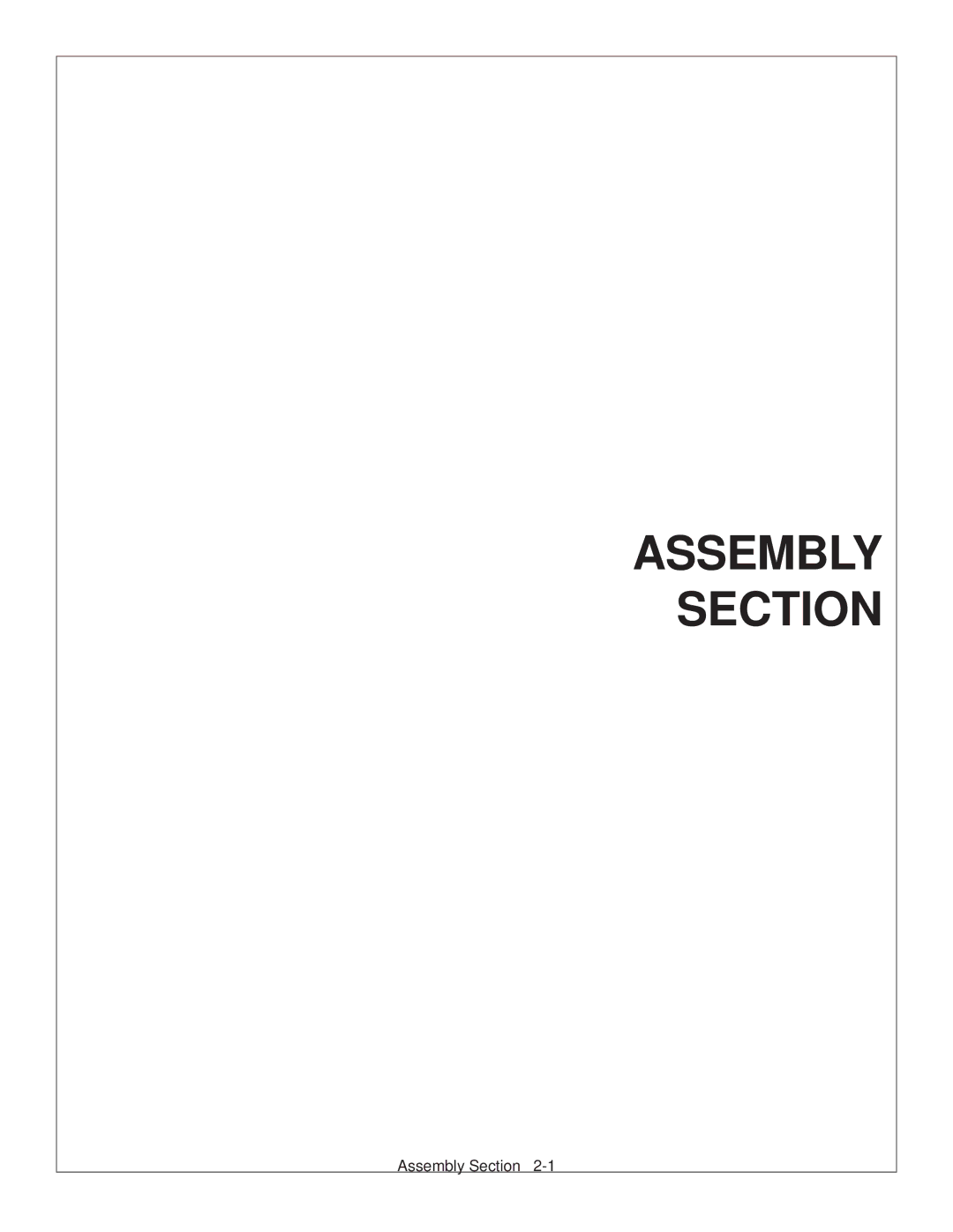 Tiger JD 62-6420 manual Assembly Section 