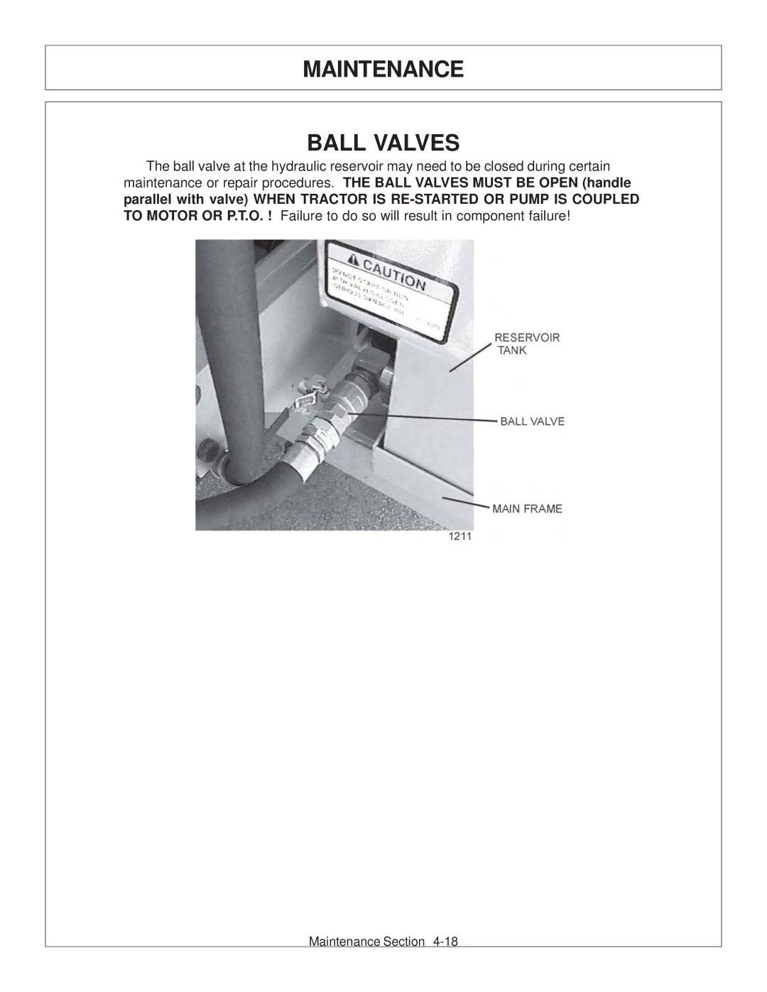 Tiger JD 62-6420 manual Maintenance Ball Valves 