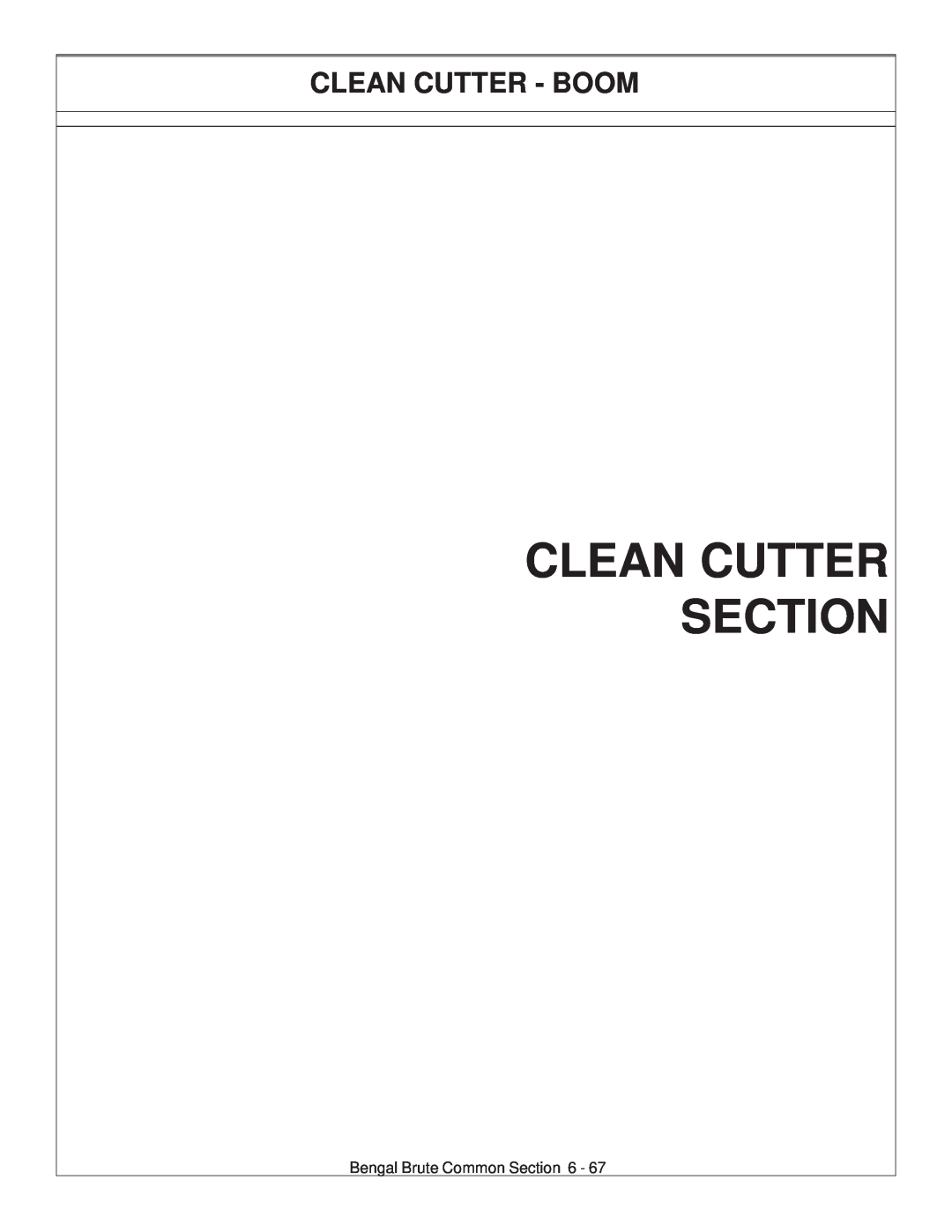 Tiger JD 62-6420 manual Clean Cutter Section, Clean Cutter - Boom 