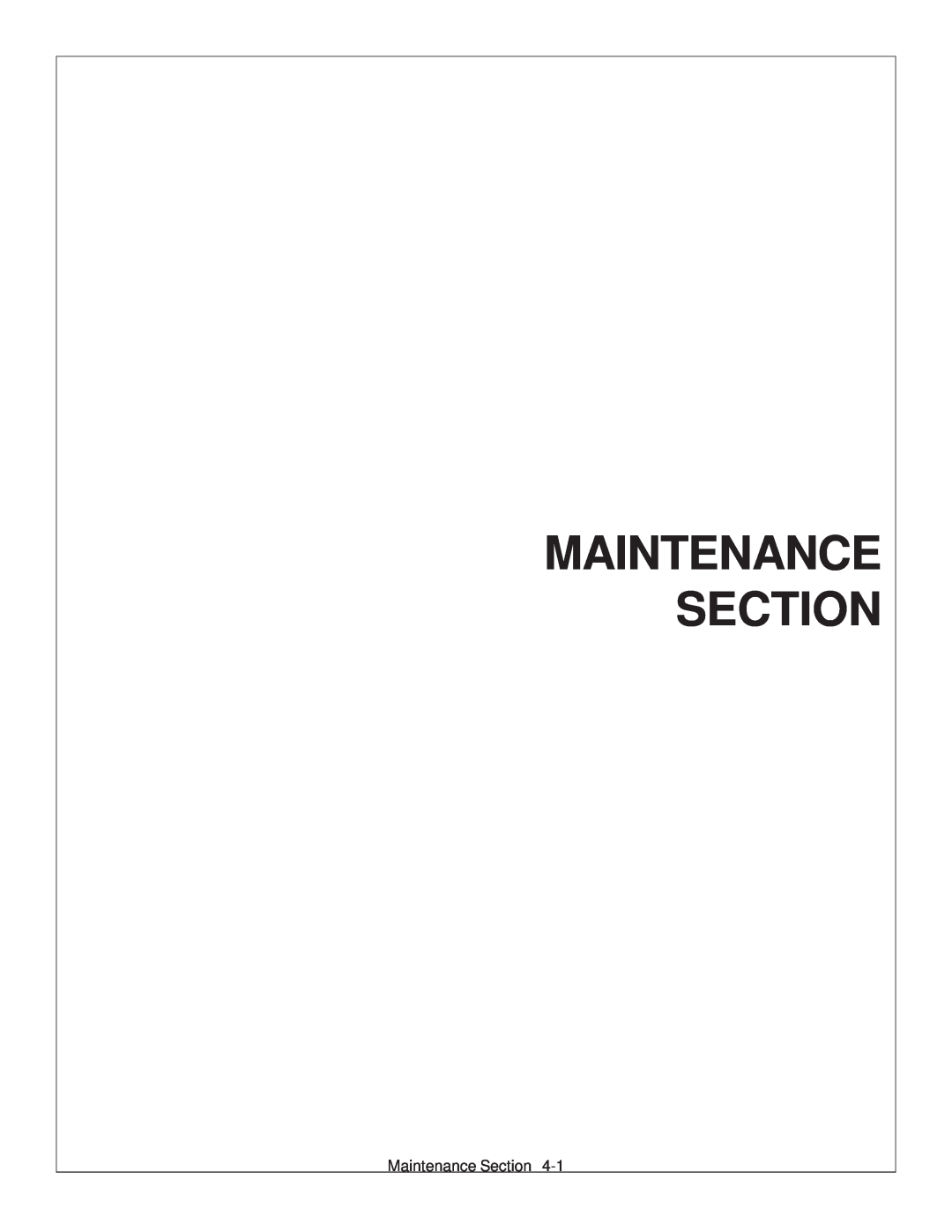 Tiger JD 62-6420 manual Maintenance Section 