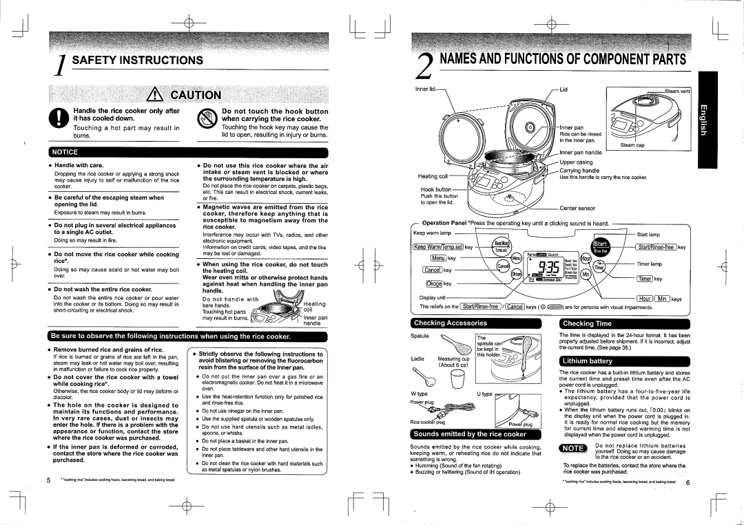 Tiger JKC-R10U, JKC-R18W, JKC-R10W, JKC-R18U manual 