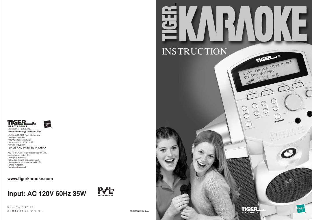 Tiger Karaoke Player manual Instruction 