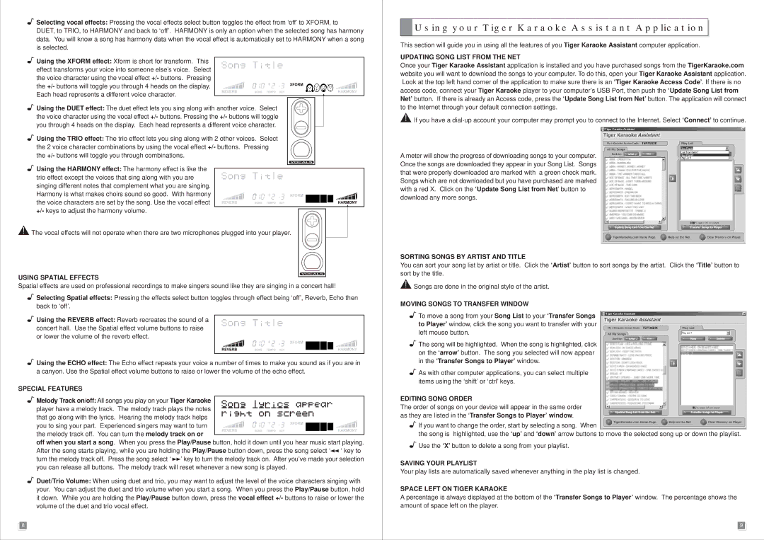 Tiger Karaoke Player manual Using your Tiger Karaoke Assistant Application 