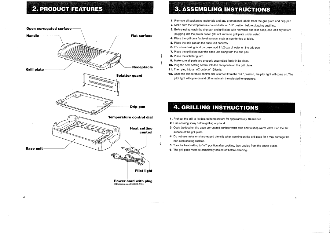 Tiger KXB-A15U manual 