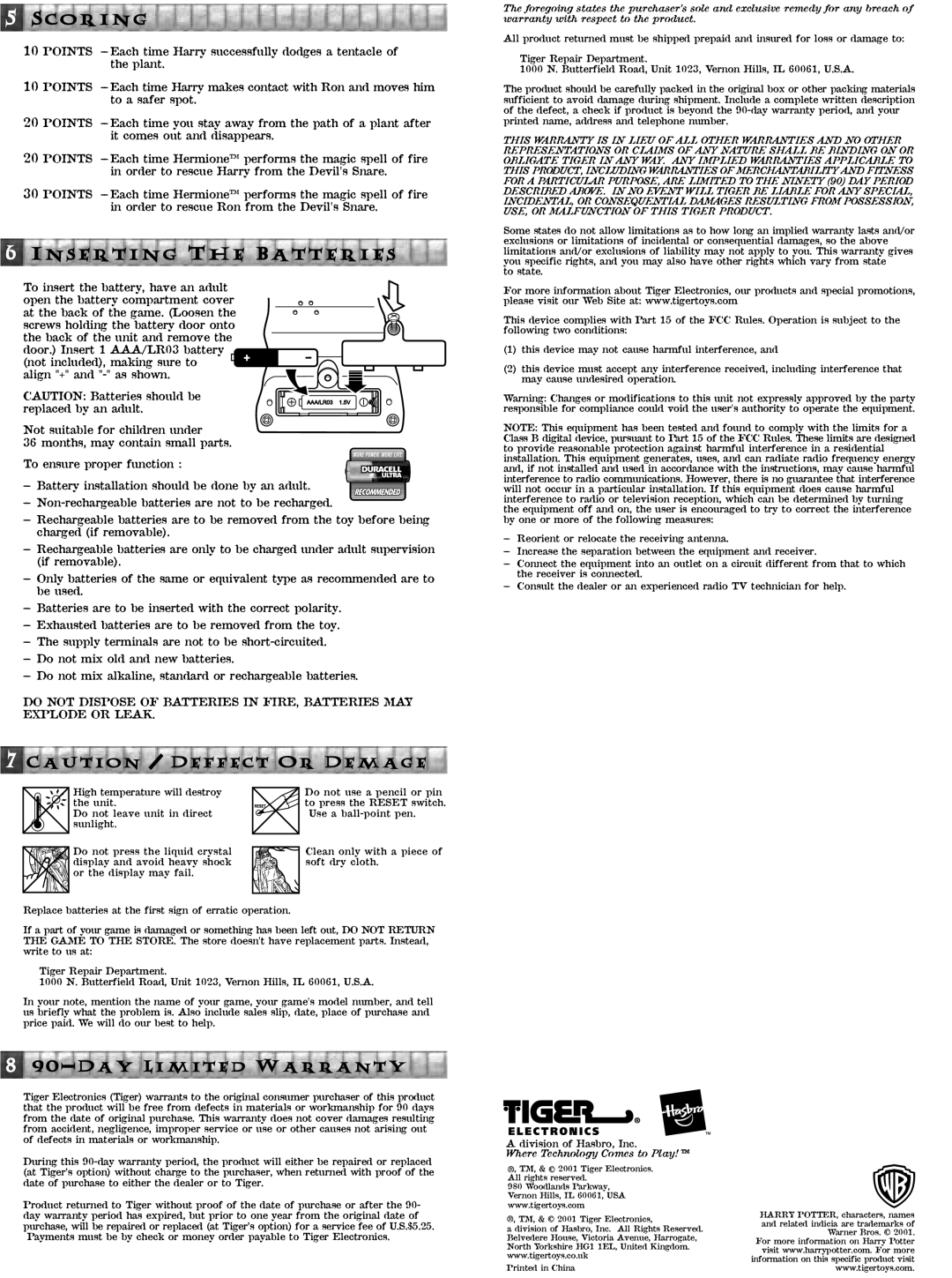 Tiger Mini Action Games manual Where Technology Comes to Play 