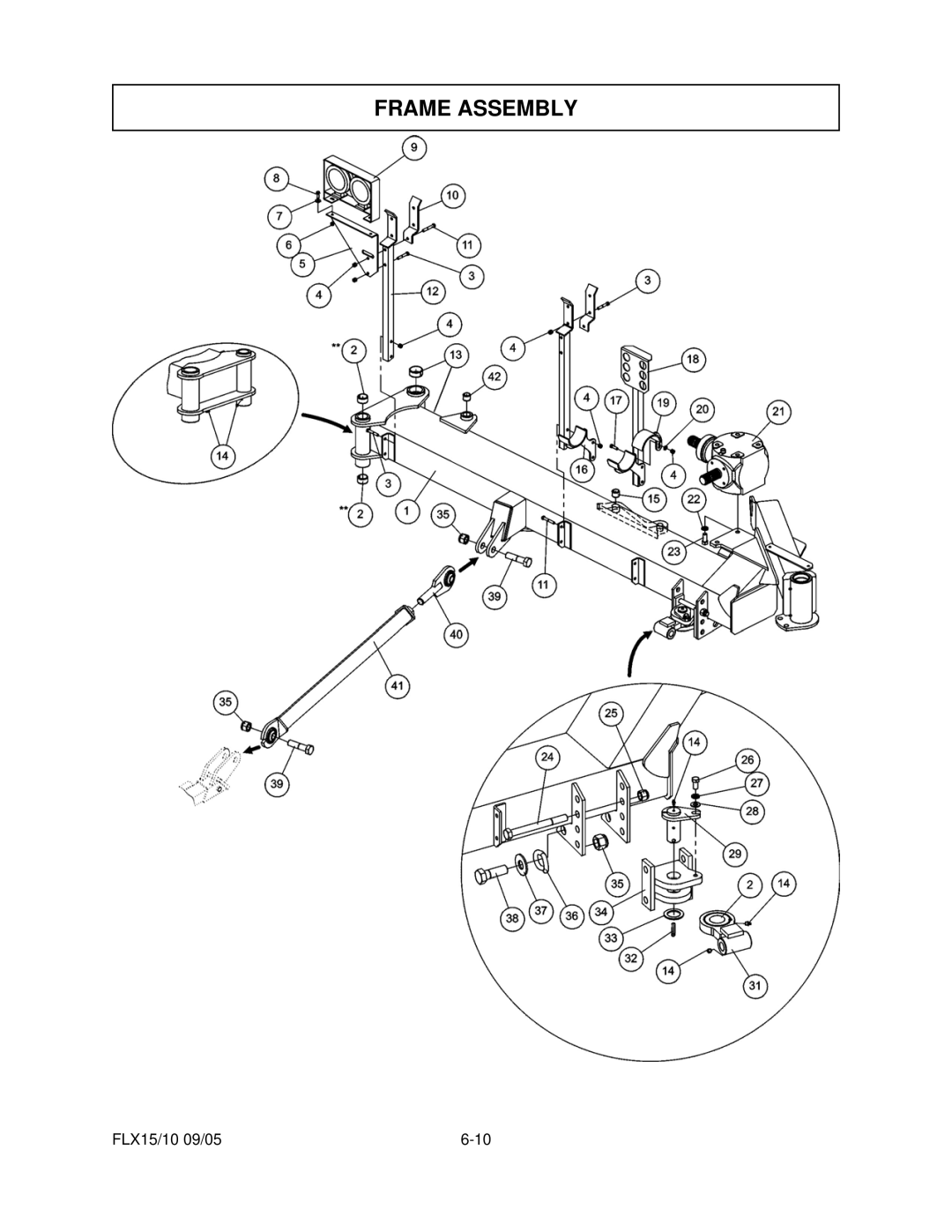 Tiger Mowers FLX10, FLX15 manual Frame Assembly 