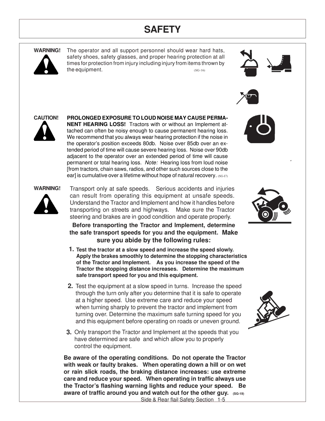 Tiger Mowers JD 5085M-105M, JD 5065M manual Sure you abide by the following rules 