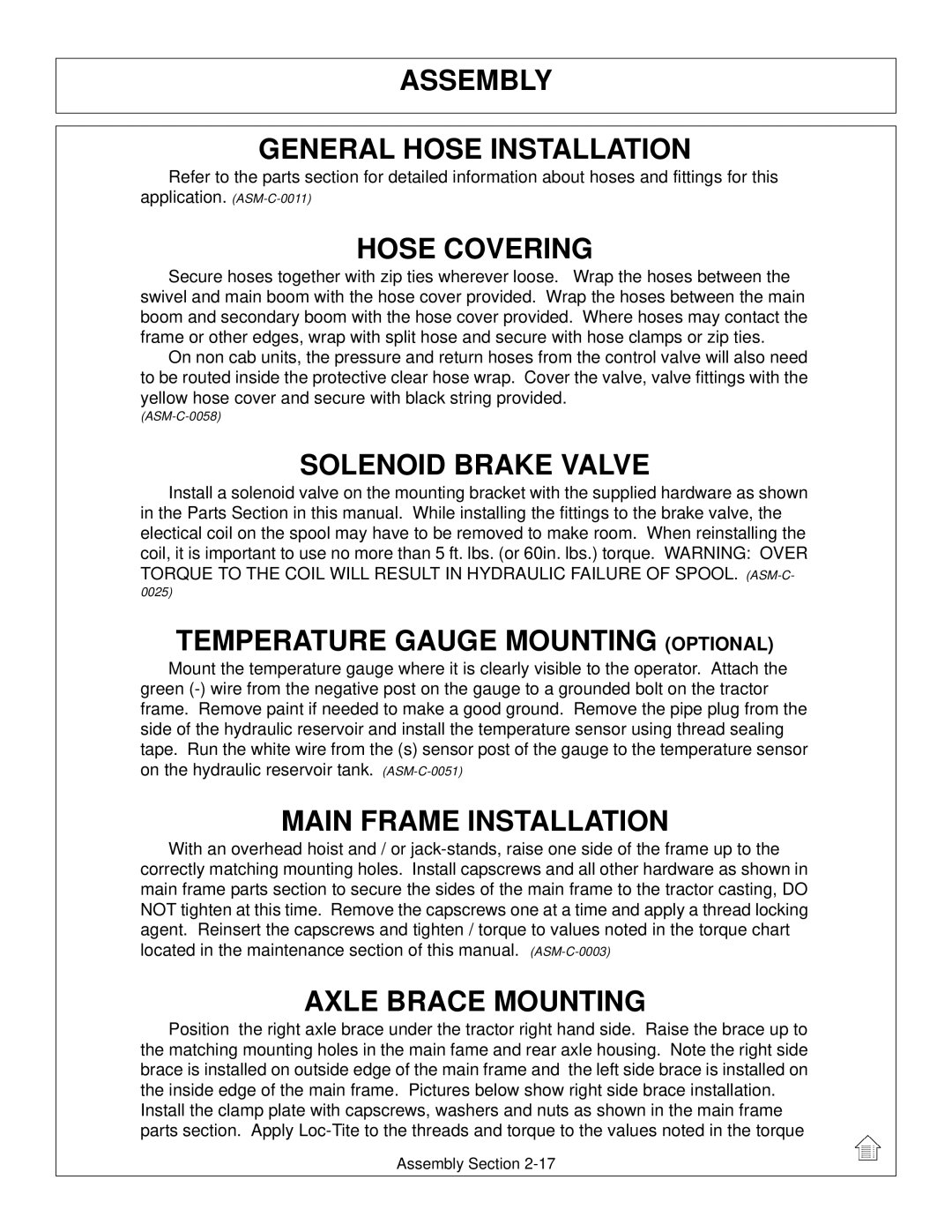 Tiger Mowers JD 5085M-105M Assembly General Hose Installation, Hose Covering, Solenoid Brake Valve, Axle Brace Mounting 