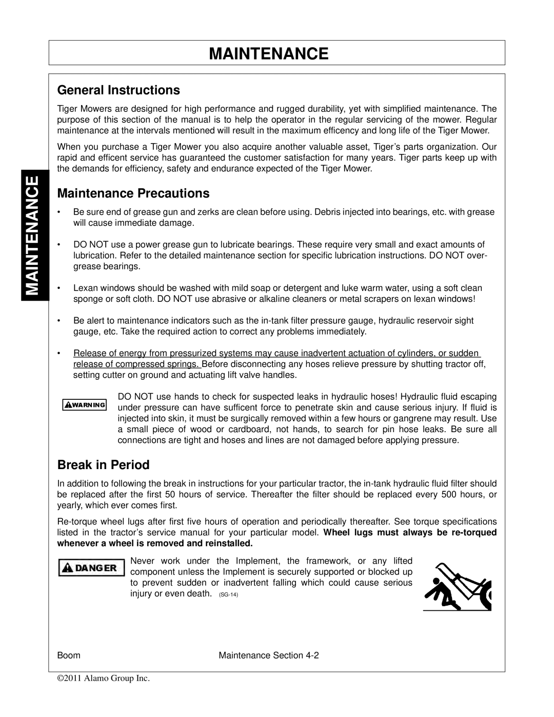 Tiger Products Co., Ltd 5093E, 5083E, 5101E manual Maintenance 