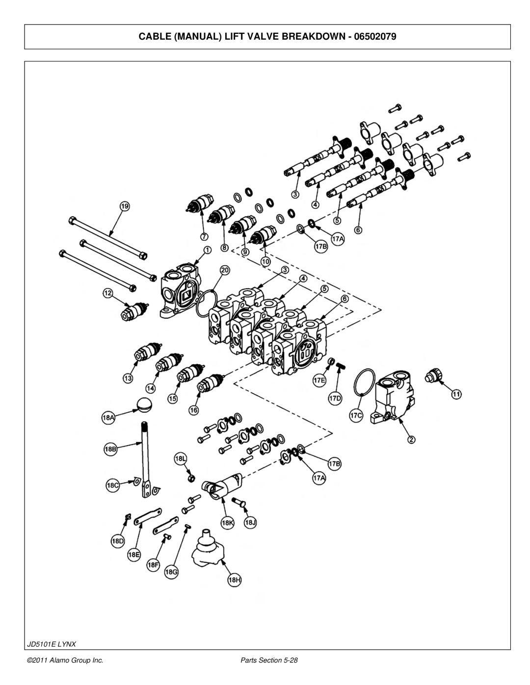 Tiger Products Co., Ltd 5083E, 5093E, 5101E manual Cable Manual Lift Valve Breakdown 