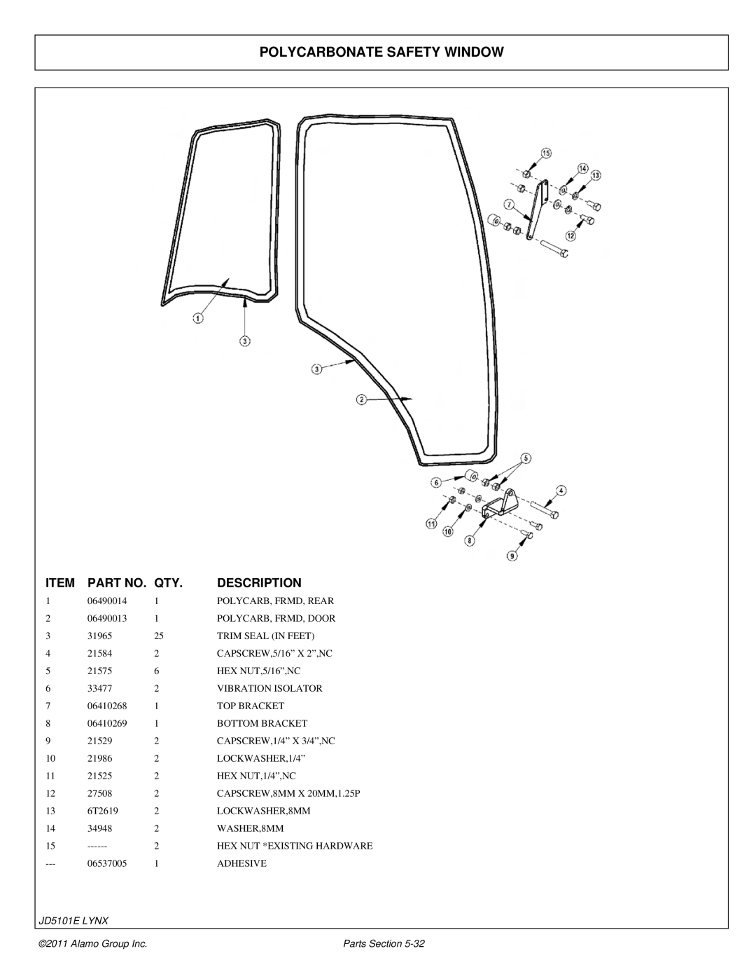 Tiger Products Co., Ltd 5093E, 5083E, 5101E manual Polycarbonate Safety Window 