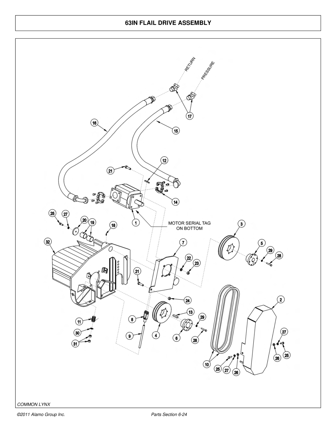 Tiger Products Co., Ltd 5083E, 5093E, 5101E manual 63IN Flail Drive Assembly 