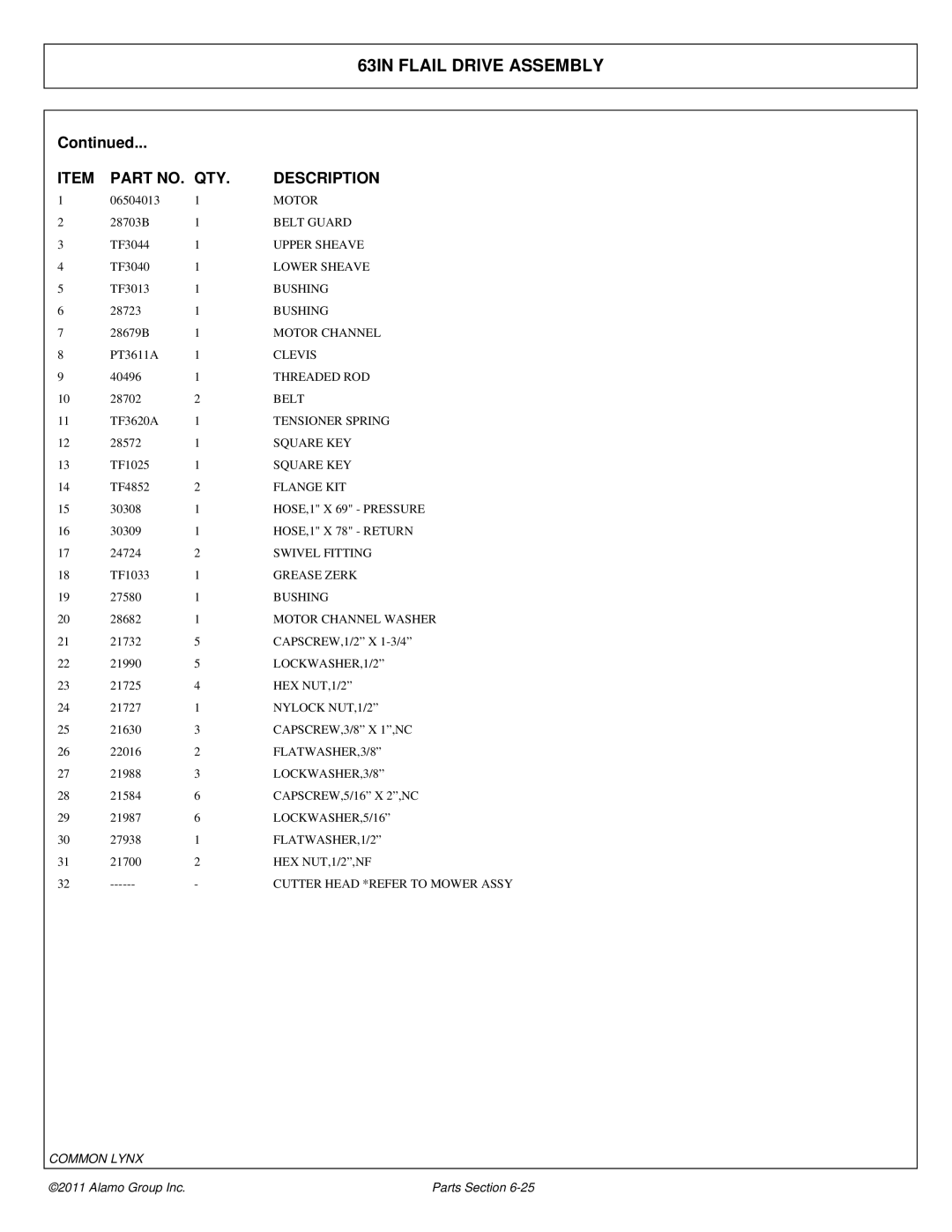 Tiger Products Co., Ltd 5093E, 5083E, 5101E manual Upper Sheave 