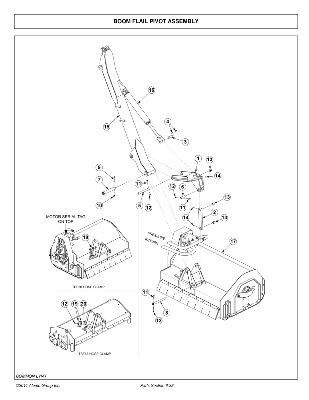 Tiger Products Co., Ltd 5093E, 5083E, 5101E manual Boom Flail Pivot Assembly 