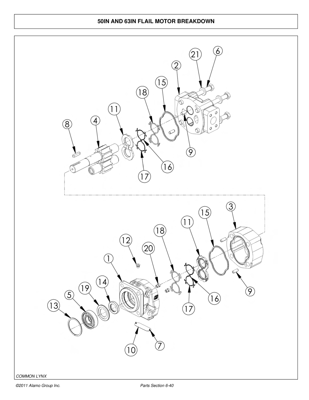 Tiger Products Co., Ltd 5093E, 5083E, 5101E manual 50IN and 63IN Flail Motor Breakdown 