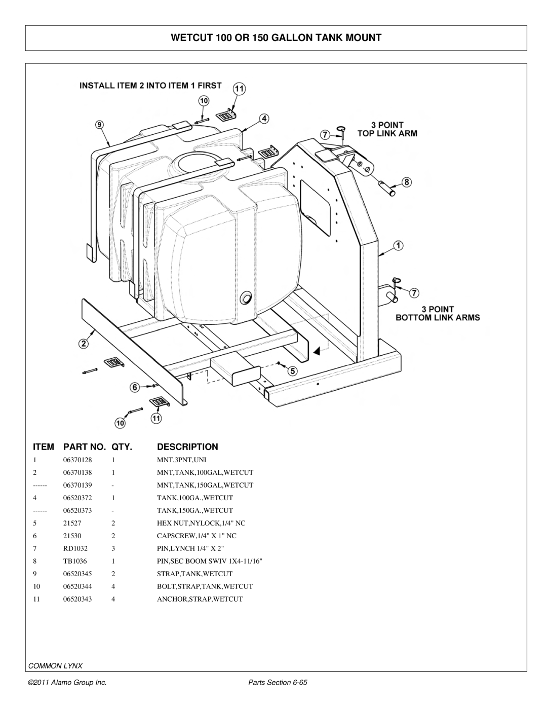 Tiger Products Co., Ltd 5101E, 5083E, 5093E manual Wetcut 100 or 150 Gallon Tank Mount 