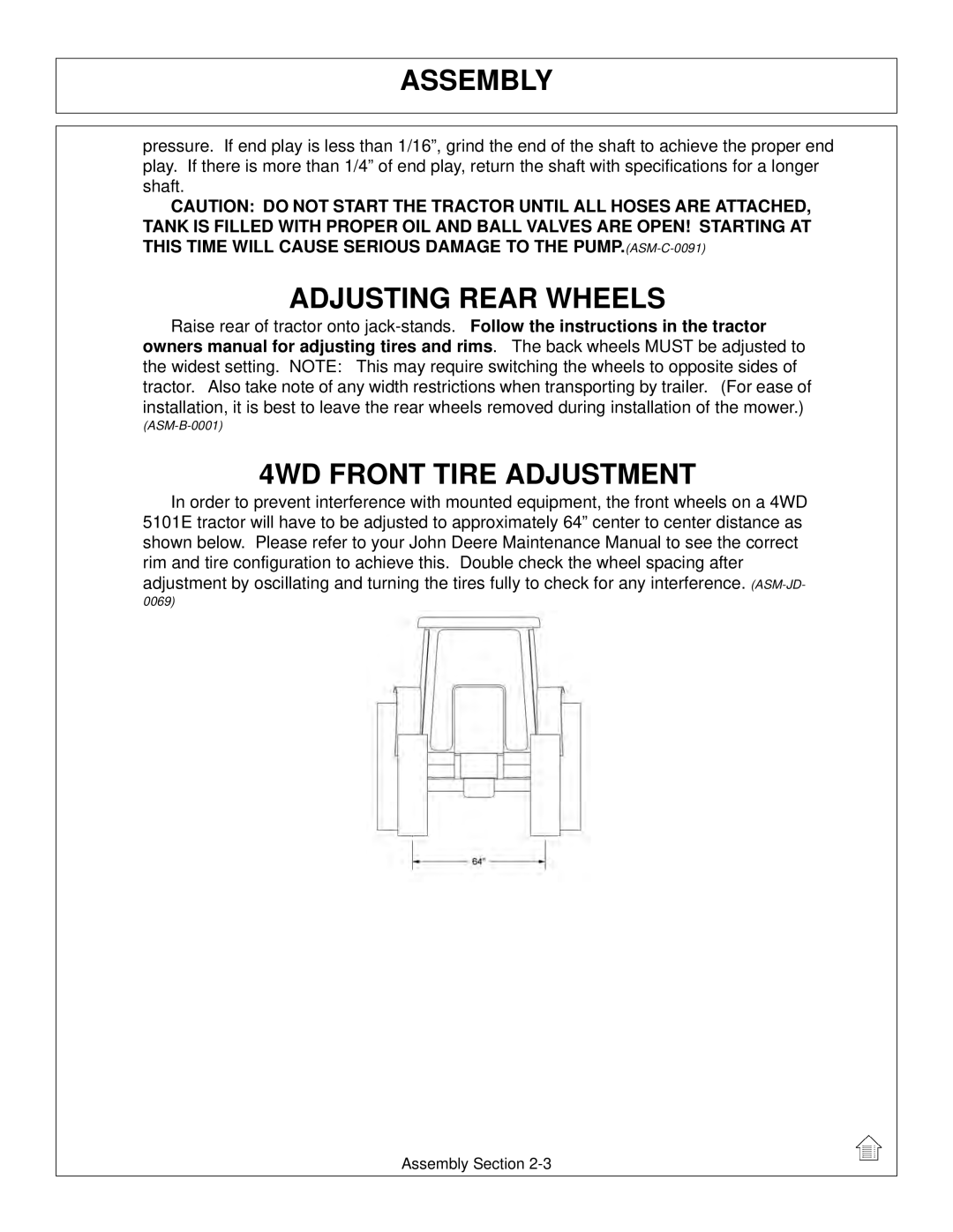 Tiger Products Co., Ltd 5101E, 5083E, 5093E manual Adjusting Rear Wheels, 4WD Front Tire Adjustment 