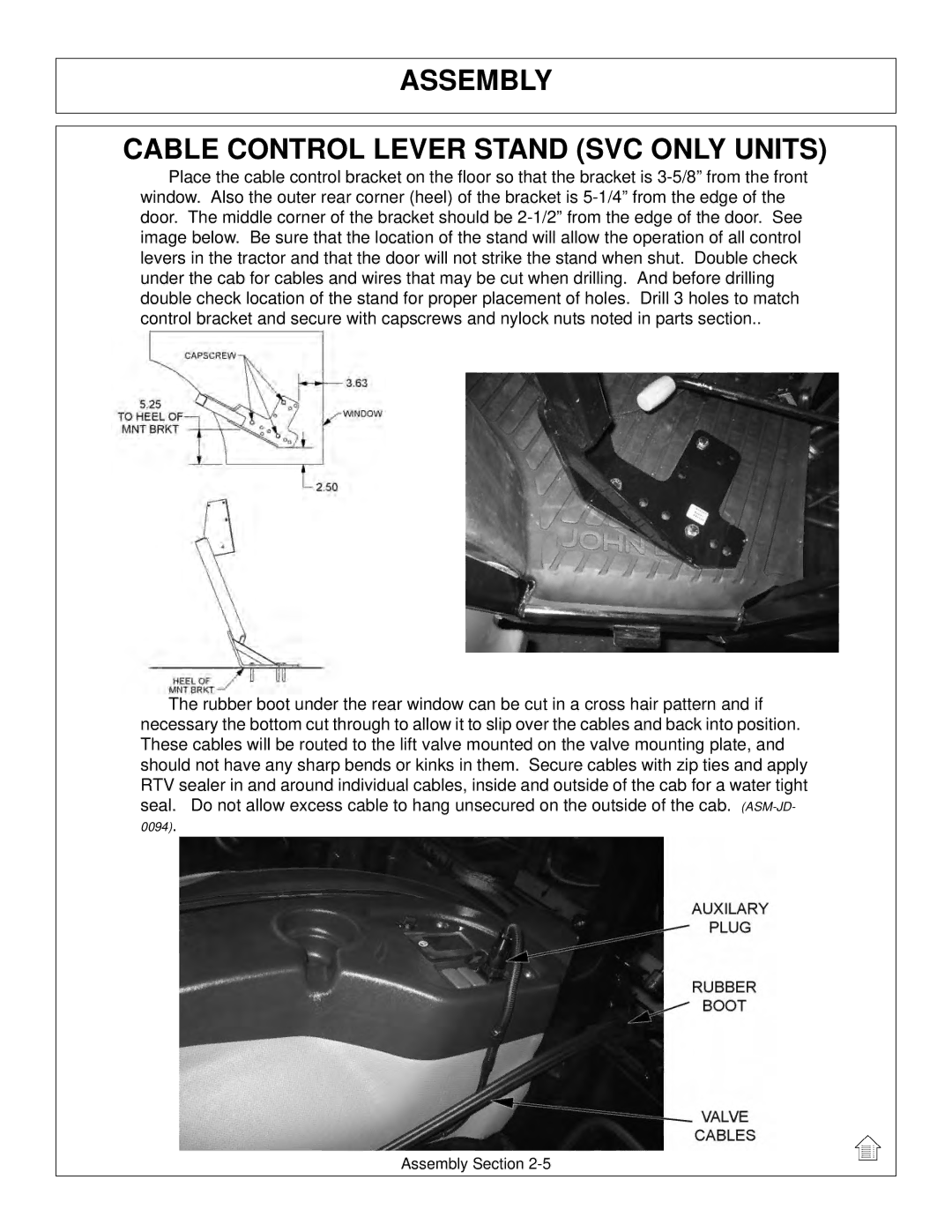 Tiger Products Co., Ltd 5093E, 5083E, 5101E manual Assembly Cable Control Lever Stand SVC only Units 