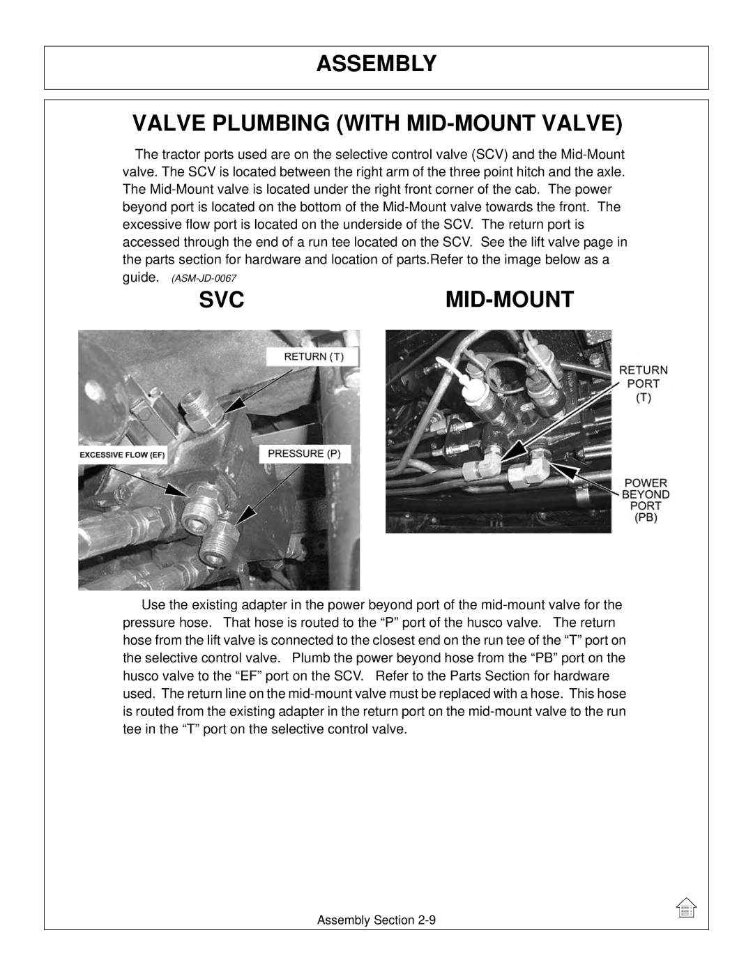 Tiger Products Co., Ltd 5101E, 5083E, 5093E manual Assembly Valve Plumbing with MID-MOUNT Valve, Svcmid-Mount 