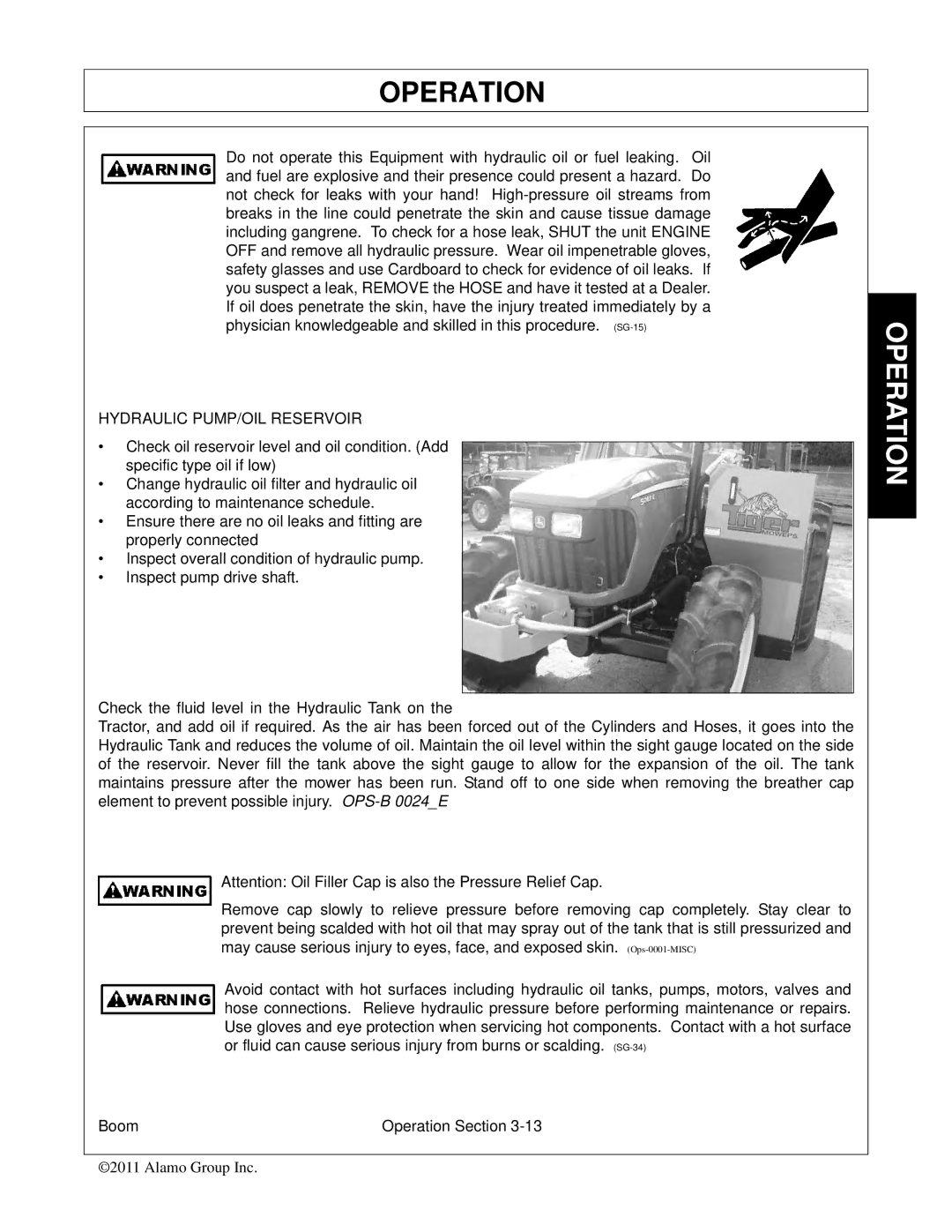 Tiger Products Co., Ltd 5101E, 5083E, 5093E manual Hydraulic PUMP/OIL Reservoir 