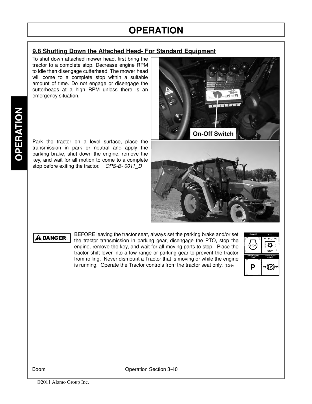 Tiger Products Co., Ltd 5101E, 5083E, 5093E manual Shutting Down the Attached Head- For Standard Equipment 